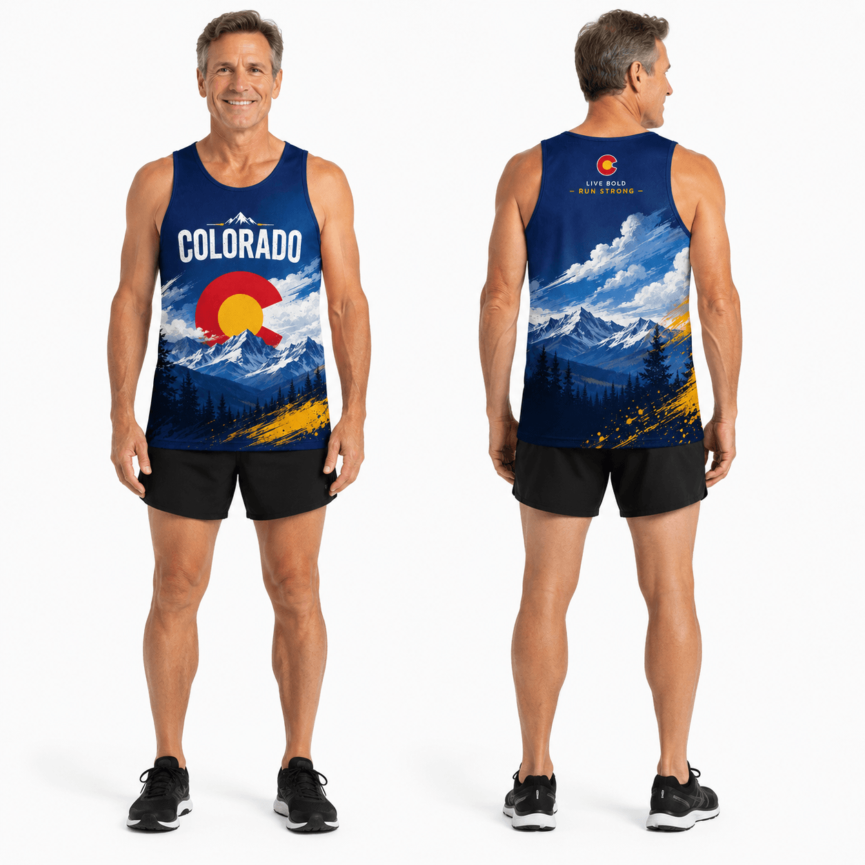 Colorado Running Tank Top Live Bold Run Strong Running Singlet for Men and Women