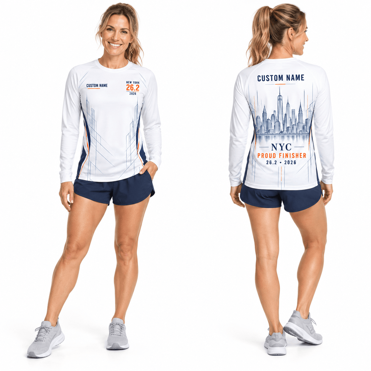 Custom NYC 26.2 Marathon Finisher Unisex Running Long Sleeve Shirt