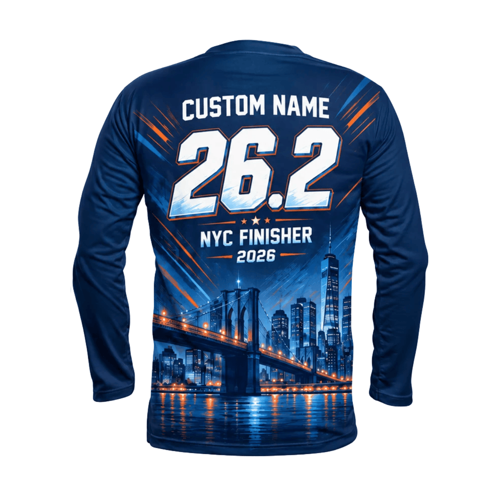 Custom NYC Running 2026 26.2 Finisher Unisex Running Long Sleeve Shirt
