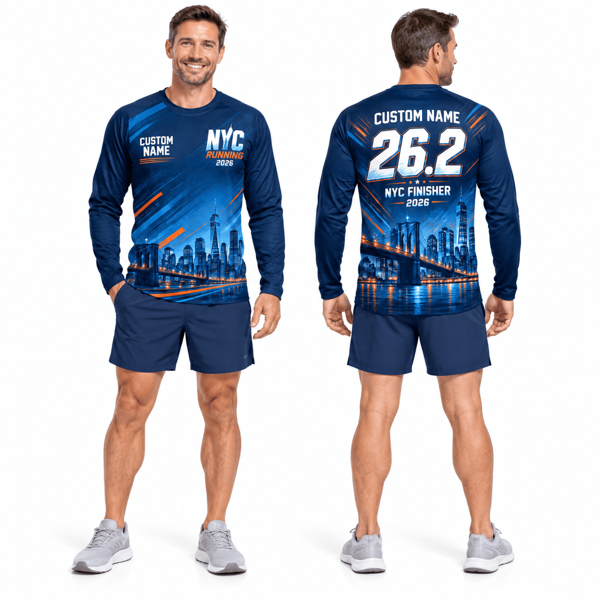 Custom NYC Running 2026 26.2 Finisher Unisex Running Long Sleeve Shirt