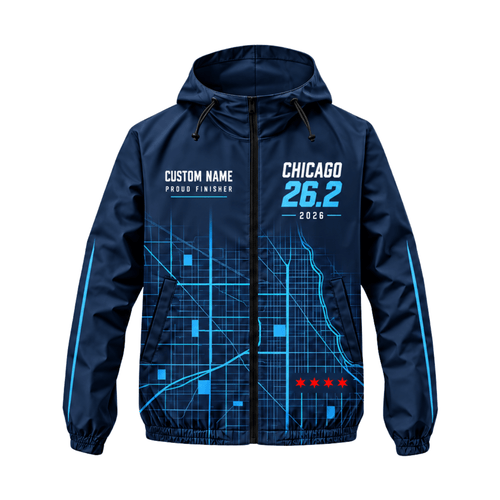 Custom Name Chicago 26.2 Finisher 2026 Running Windbreaker Jacket