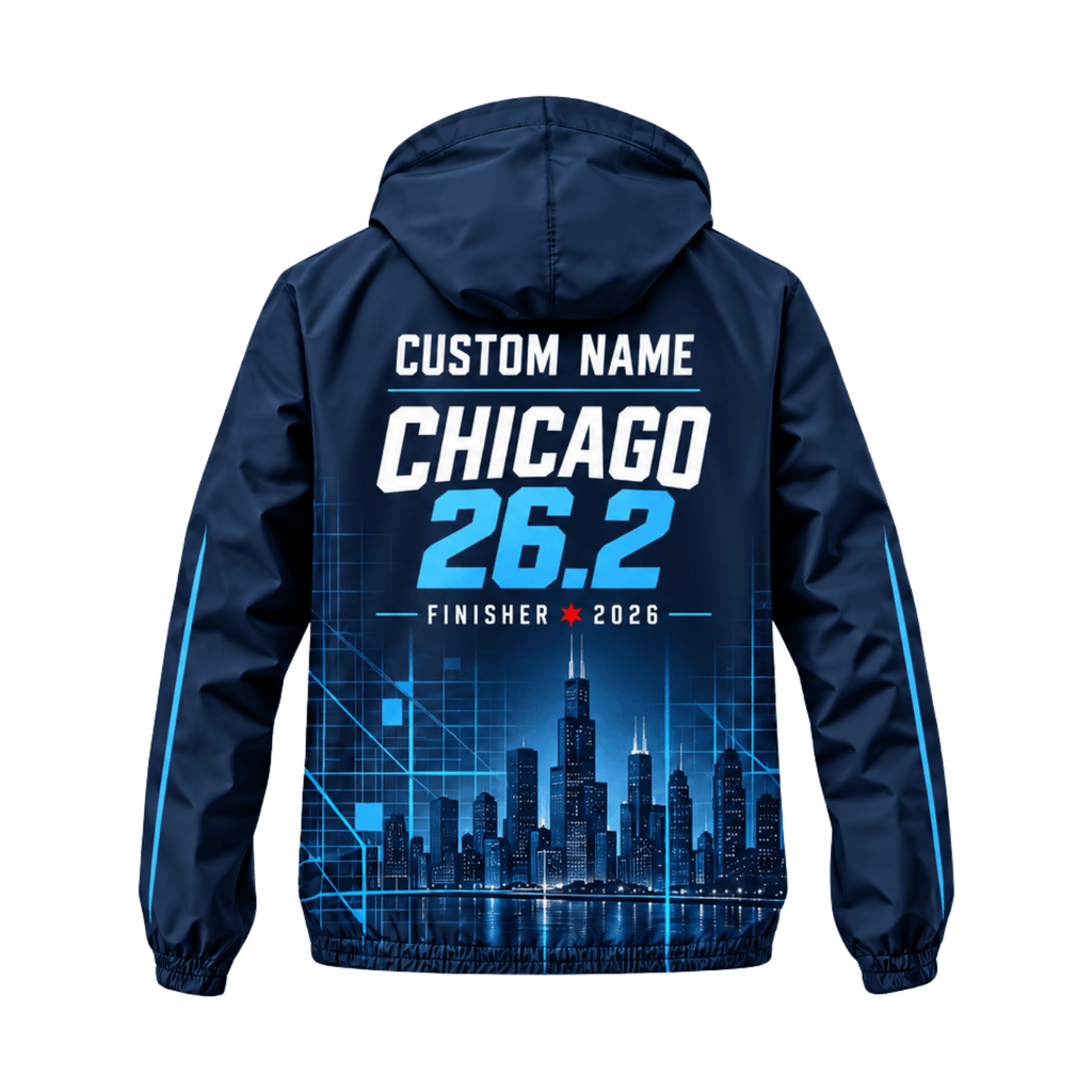 Custom Name Chicago 26.2 Finisher 2026 Running Windbreaker Jacket