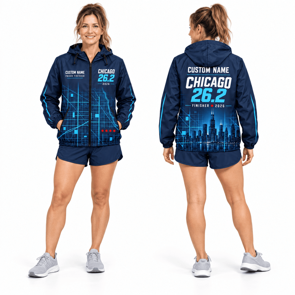 Custom Name Chicago 26.2 Finisher 2026 Running Windbreaker Jacket