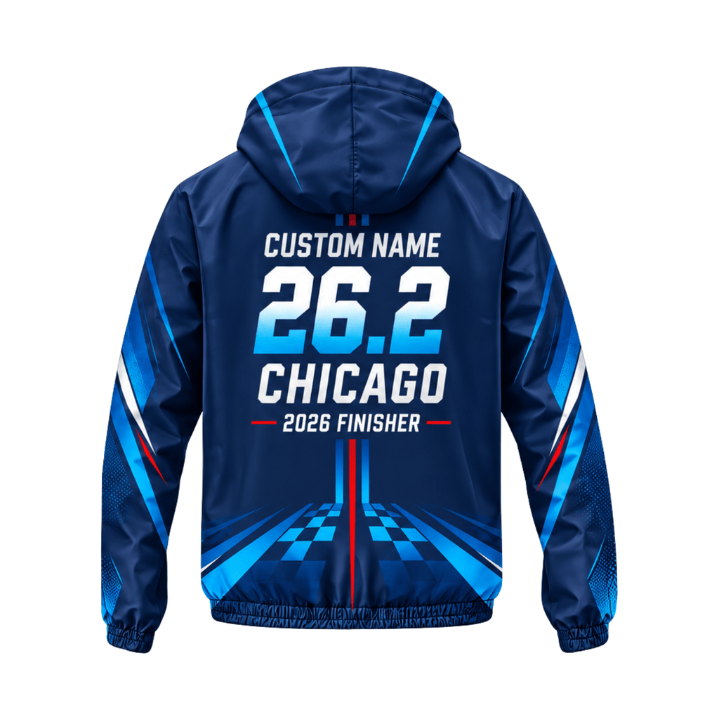 Custom Name Conquered Chicago 26.2 2026 Running Windbreaker Jacket