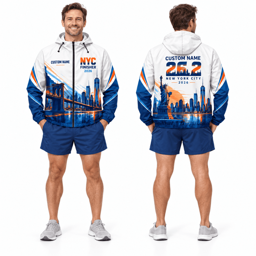 Custom Name NYC 26.2 Finisher 2026 Running Windbreaker Jacket