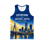 Custom Boston Hometown 26.2 Running Singlet Unisex Marathon Tank Top