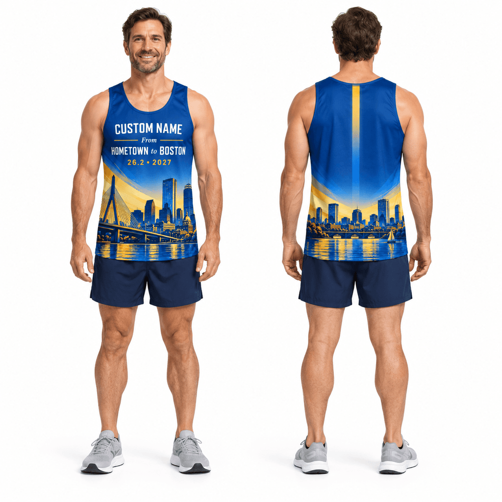 Custom Boston Hometown 26.2 Running Singlet Unisex Marathon Tank Top