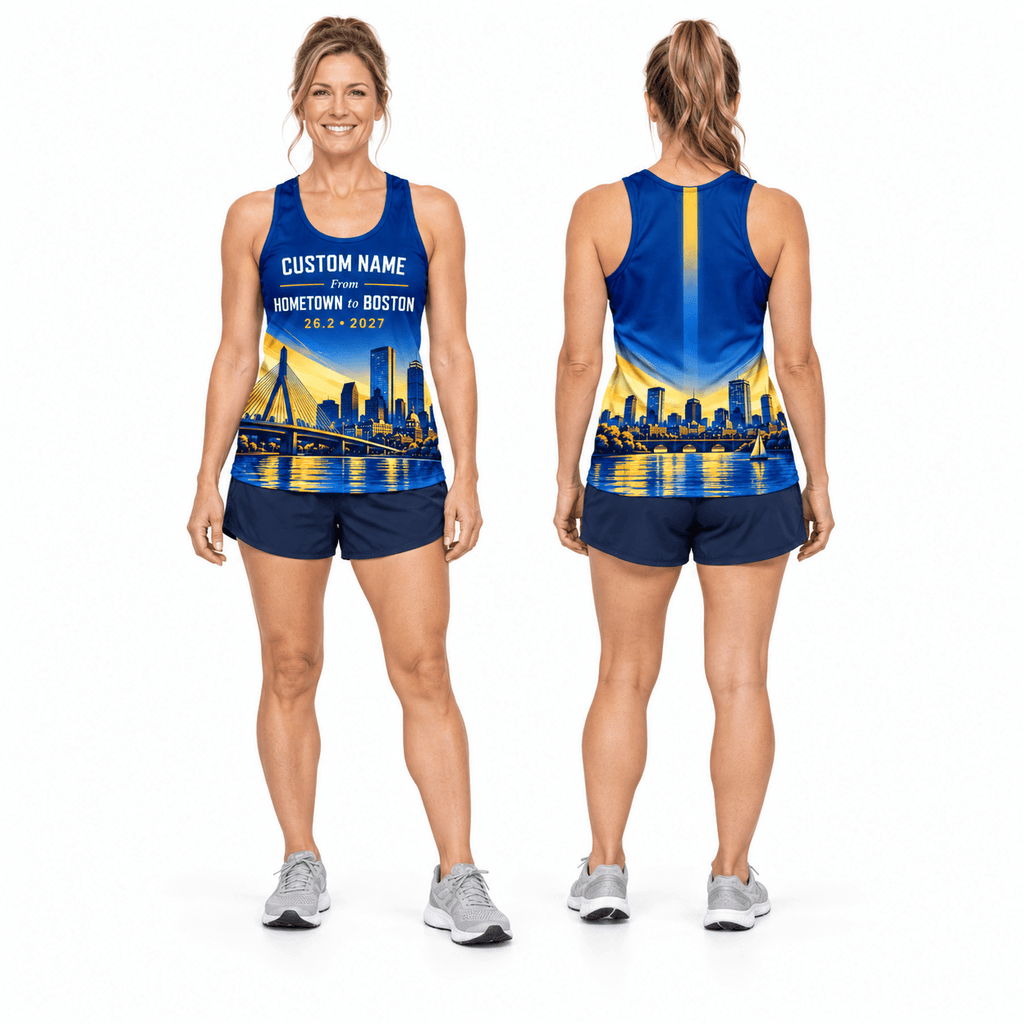 Custom Boston Hometown 26.2 Running Singlet Unisex Marathon Tank Top