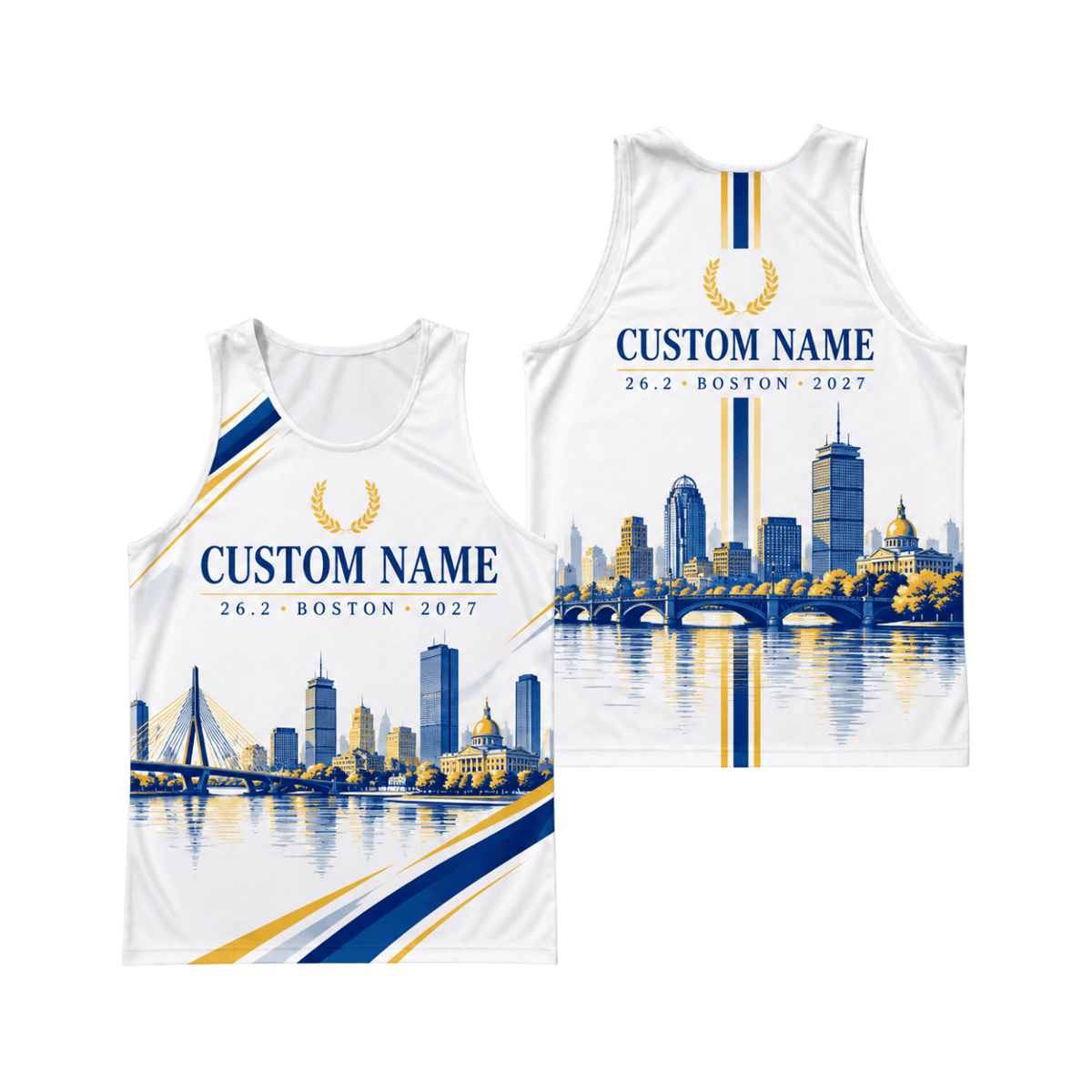 Custom Boston Laurel 26.2 Running Singlet Unisex Marathon Tank Top