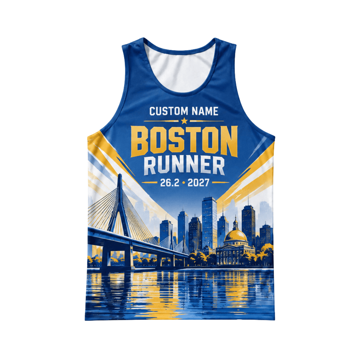 Custom Boston Runner 26.2 Running Singlet Unisex Marathon Tank Top