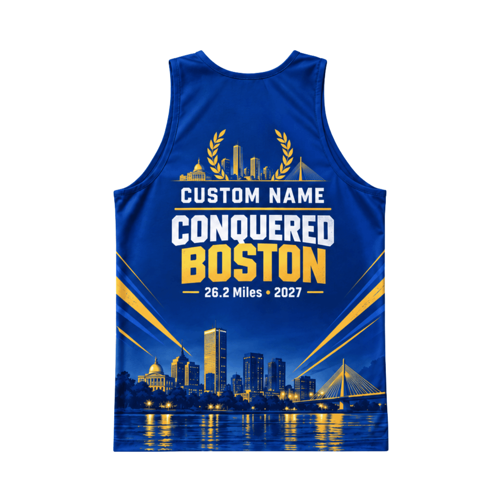 Custom Conquered Boston 2027 Running Singlet Unisex Marathon Tank Top
