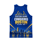 Custom Conquered Boston 2027 Running Singlet Unisex Marathon Tank Top