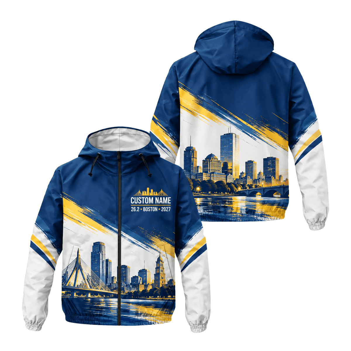 Custom Name 26.2 Boston 2027 Running Windbreaker Jacket