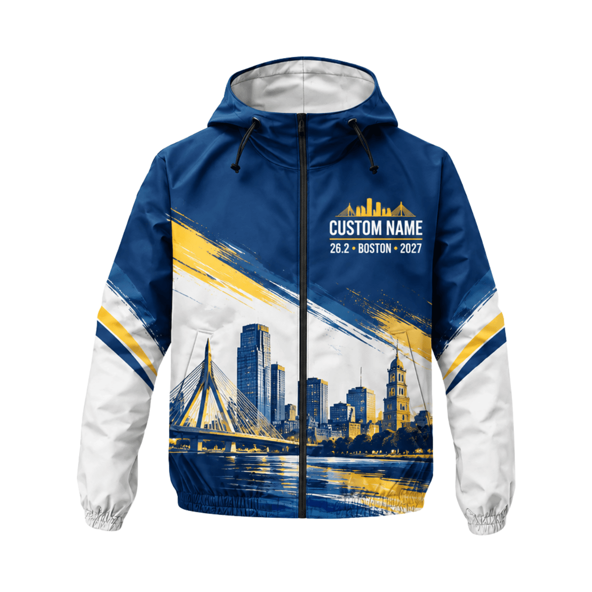 Custom Name 26.2 Boston 2027 Running Windbreaker Jacket
