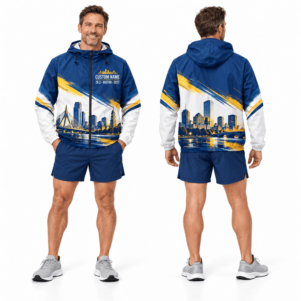 Custom Name 26.2 Boston 2027 Running Windbreaker Jacket