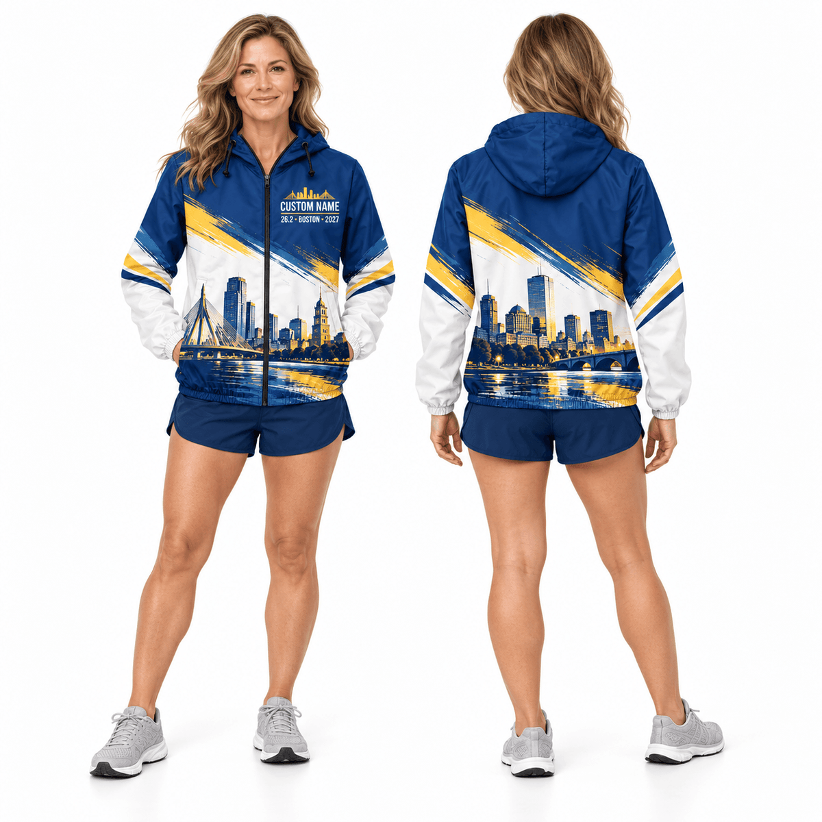 Custom Name 26.2 Boston 2027 Running Windbreaker Jacket