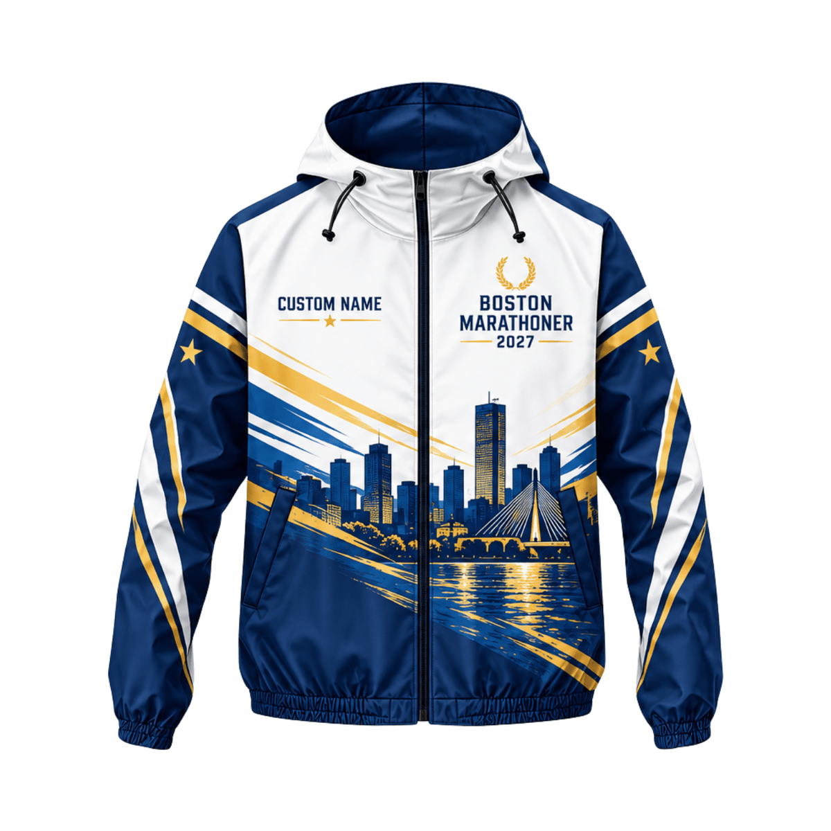 Custom Name Boston 2027 Marathoner Running Windbreaker Jacket