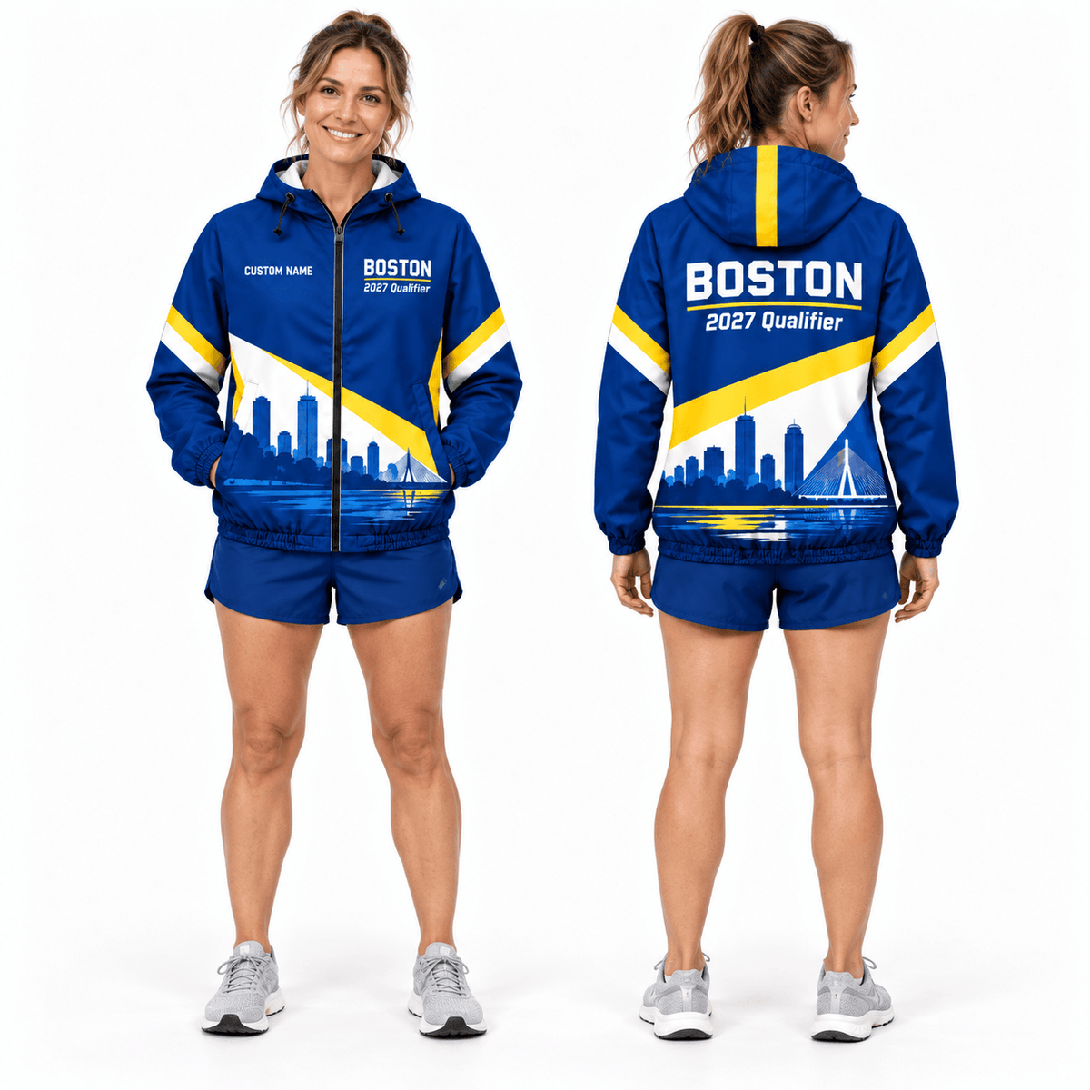 Custom Name Boston 2027 Qualifier Running Windbreaker Jacket