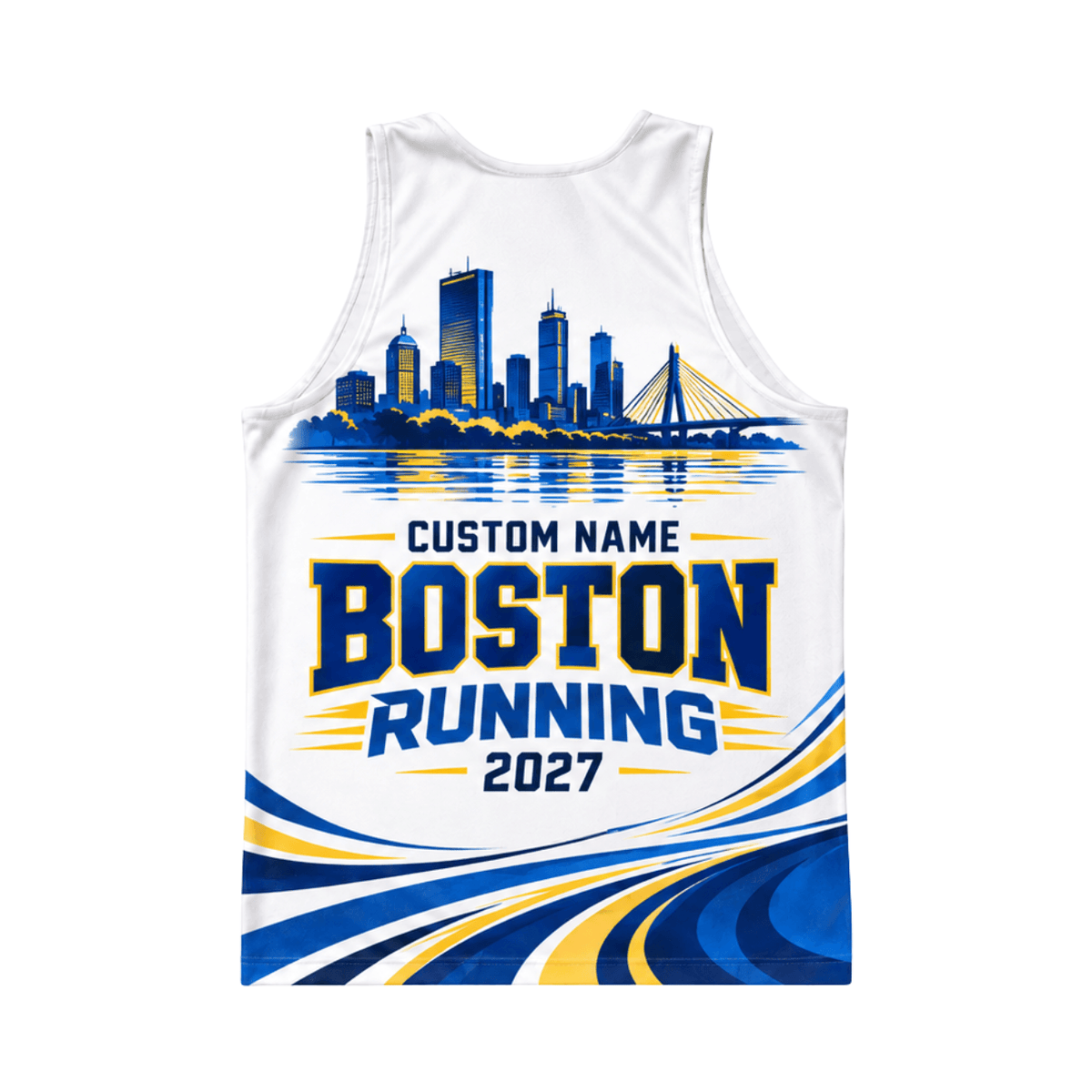 Custom Name Boston 2027 Running Singlet Unisex Marathon Tank Top