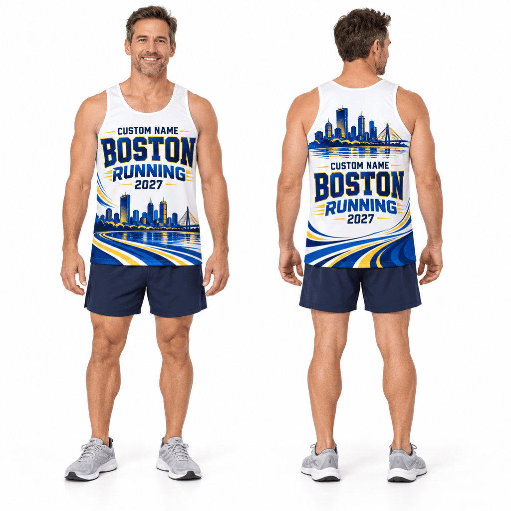 Custom Name Boston 2027 Running Singlet Unisex Marathon Tank Top