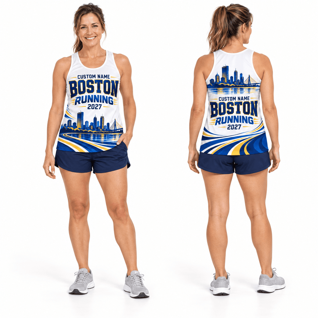 Custom Name Boston 2027 Running Singlet Unisex Marathon Tank Top