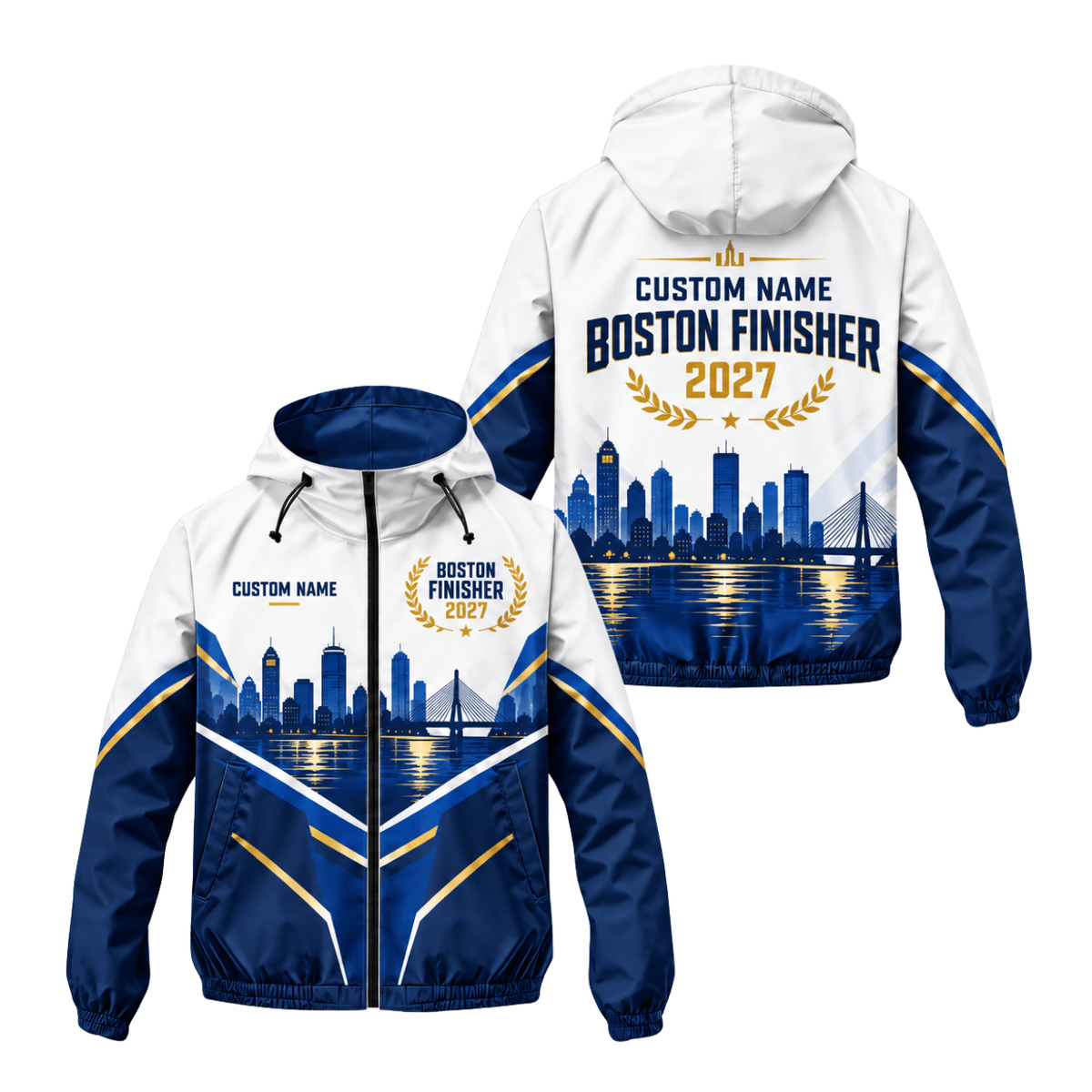 Custom Name Boston Finisher 2027 Running Windbreaker Jacket