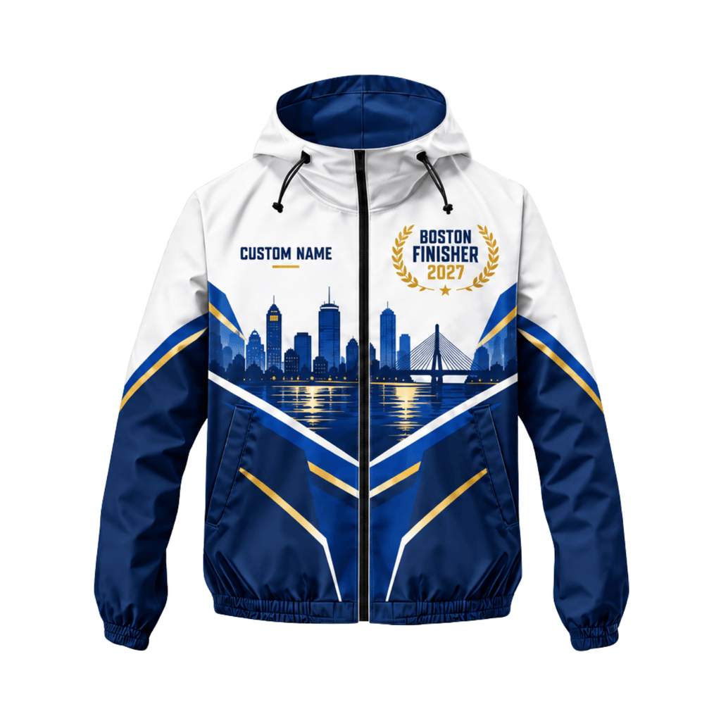 Custom Name Boston Finisher 2027 Running Windbreaker Jacket
