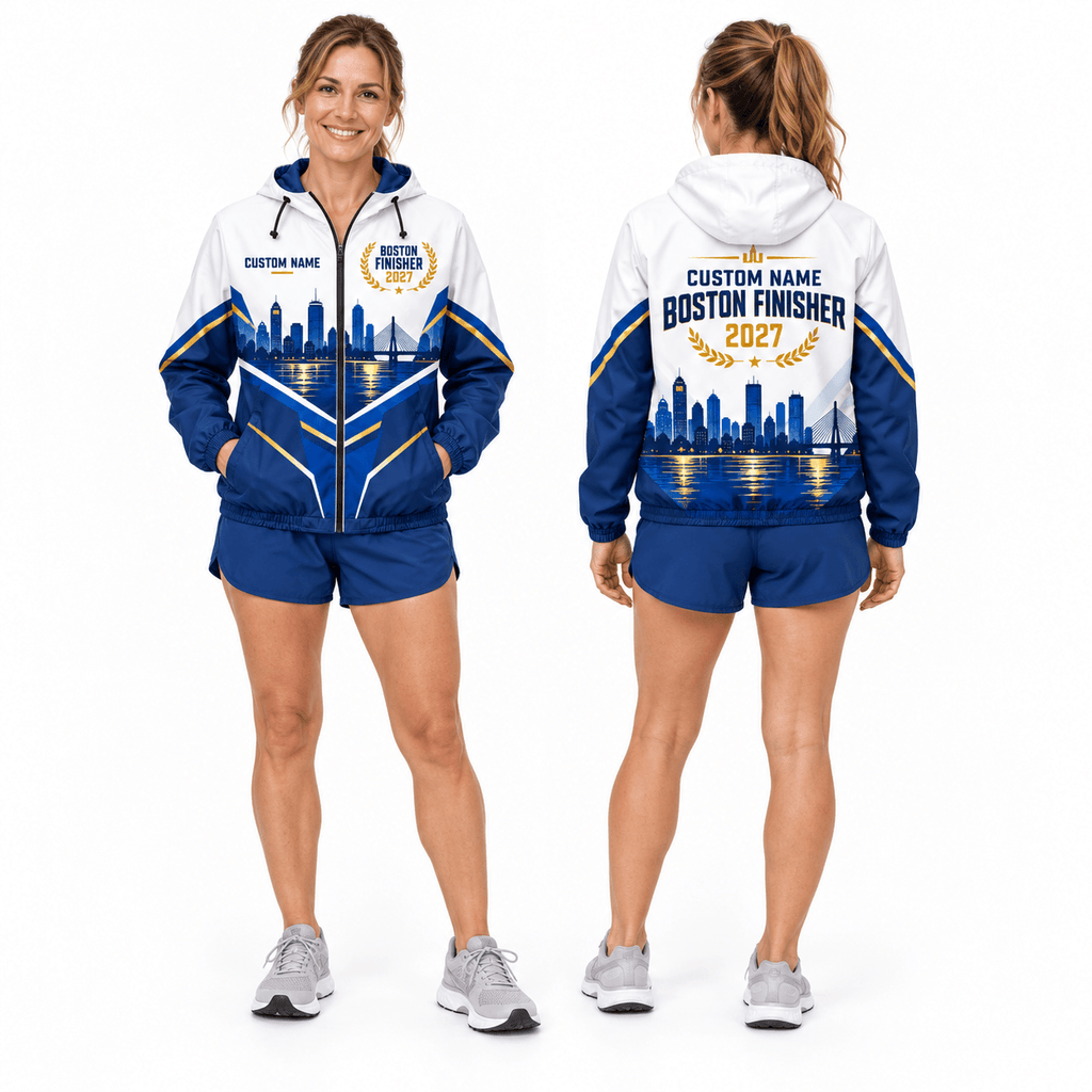 Custom Name Boston Finisher 2027 Running Windbreaker Jacket
