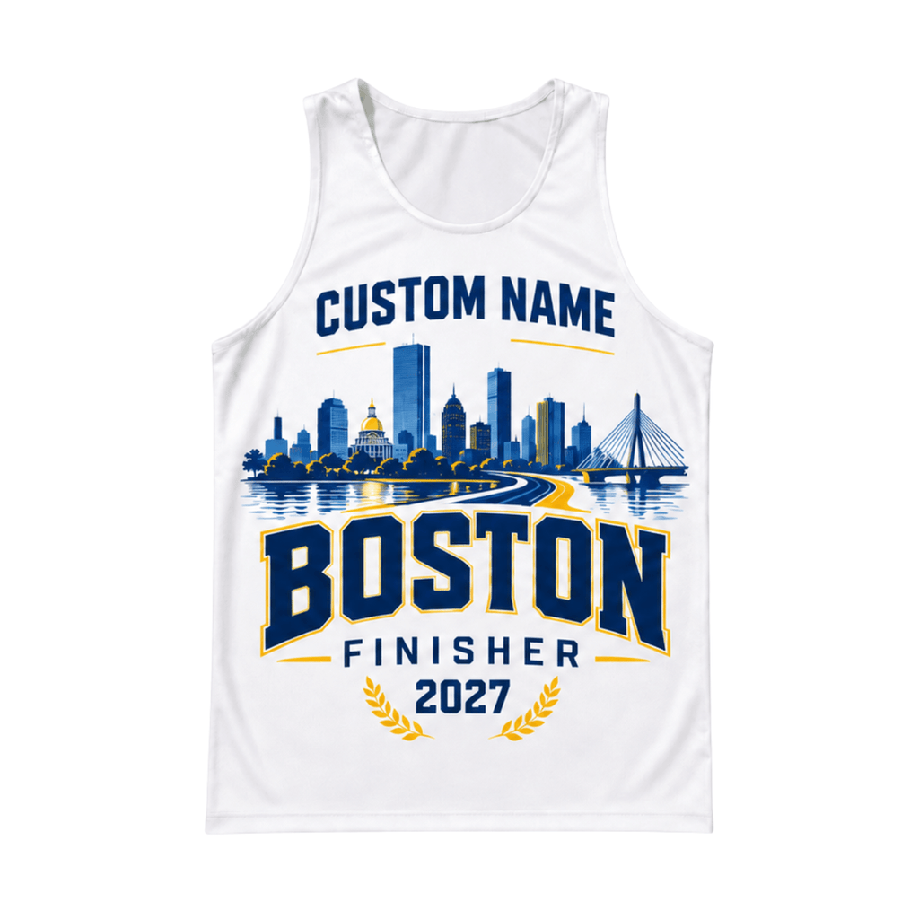 Custom Name Boston Finisher Running Singlet Unisex Marathon Tank Top