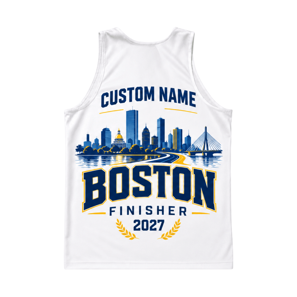Custom Name Boston Finisher Running Singlet Unisex Marathon Tank Top