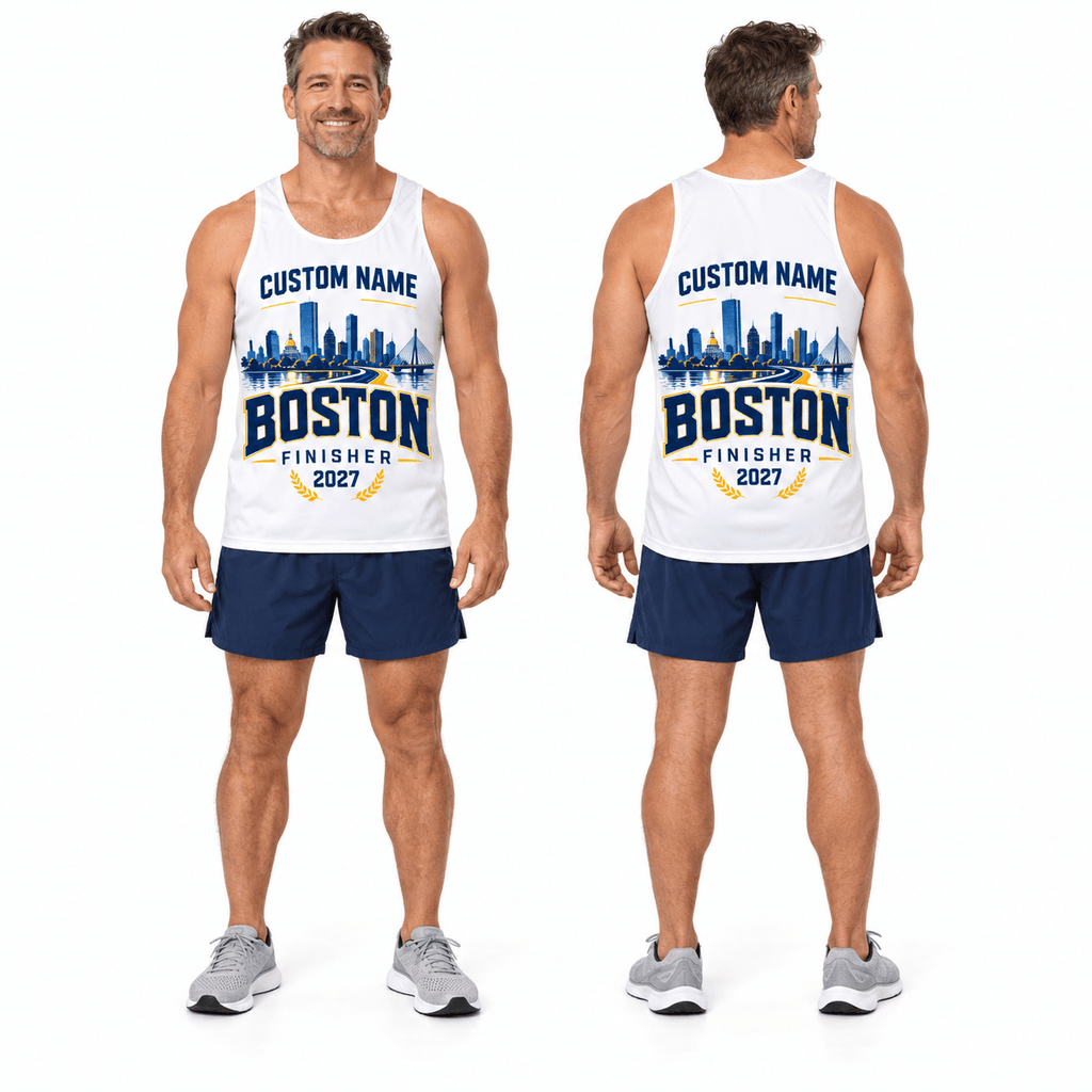 Custom Name Boston Finisher Running Singlet Unisex Marathon Tank Top