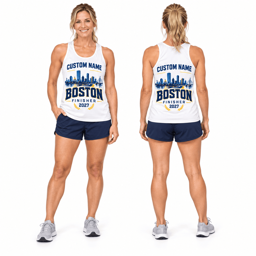 Custom Name Boston Finisher Running Singlet Unisex Marathon Tank Top