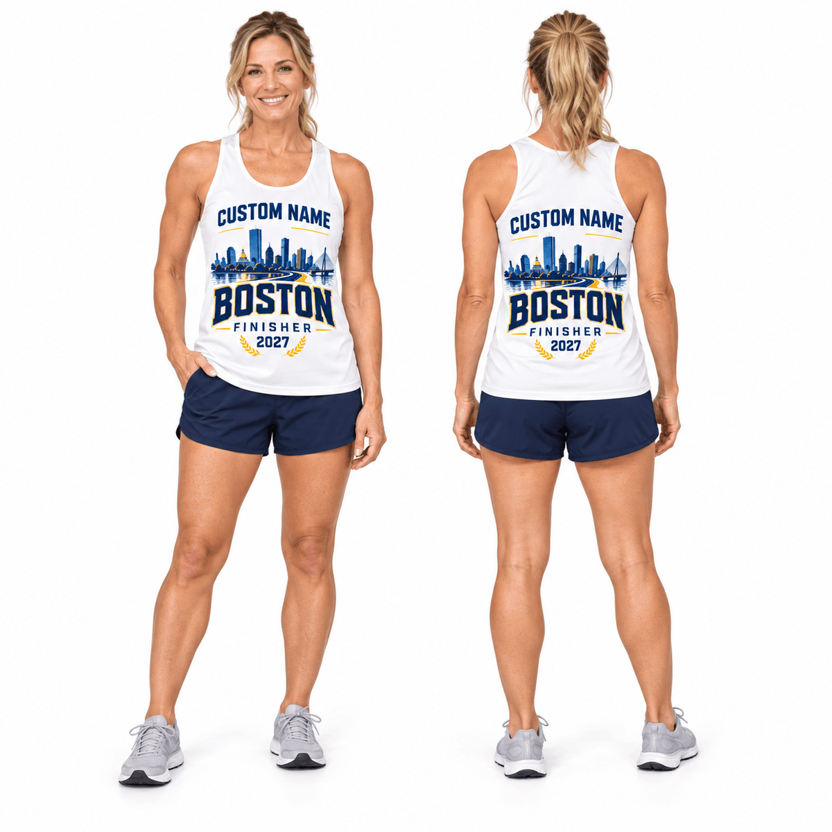 Custom Name Boston Finisher Running Singlet Unisex Marathon Tank Top