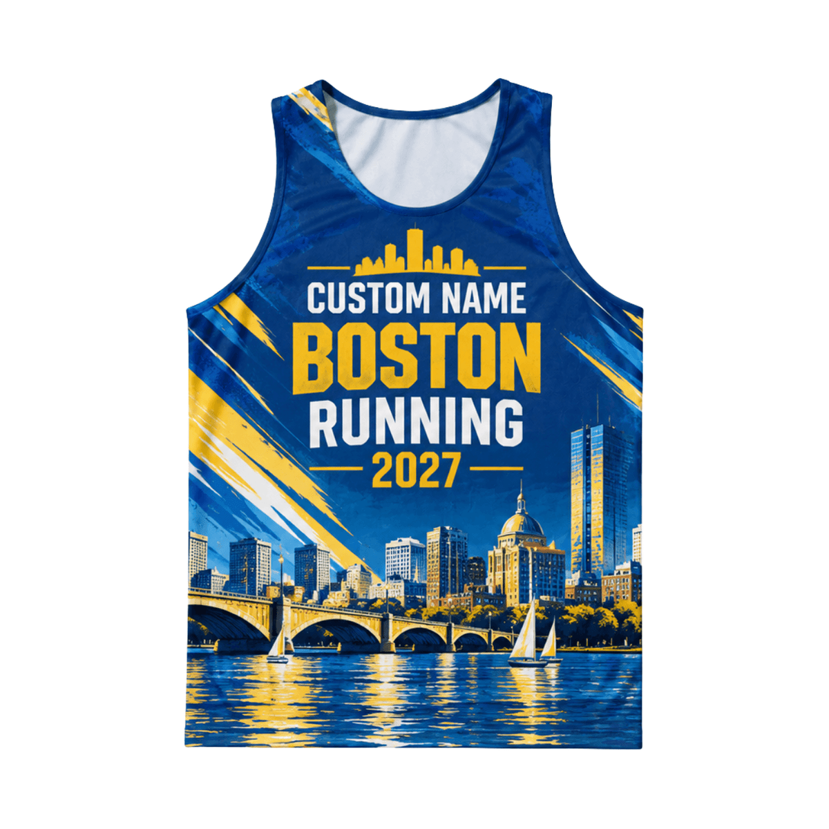 Custom Name Boston Race 2027 Running Singlet Unisex Marathon Tank Top
