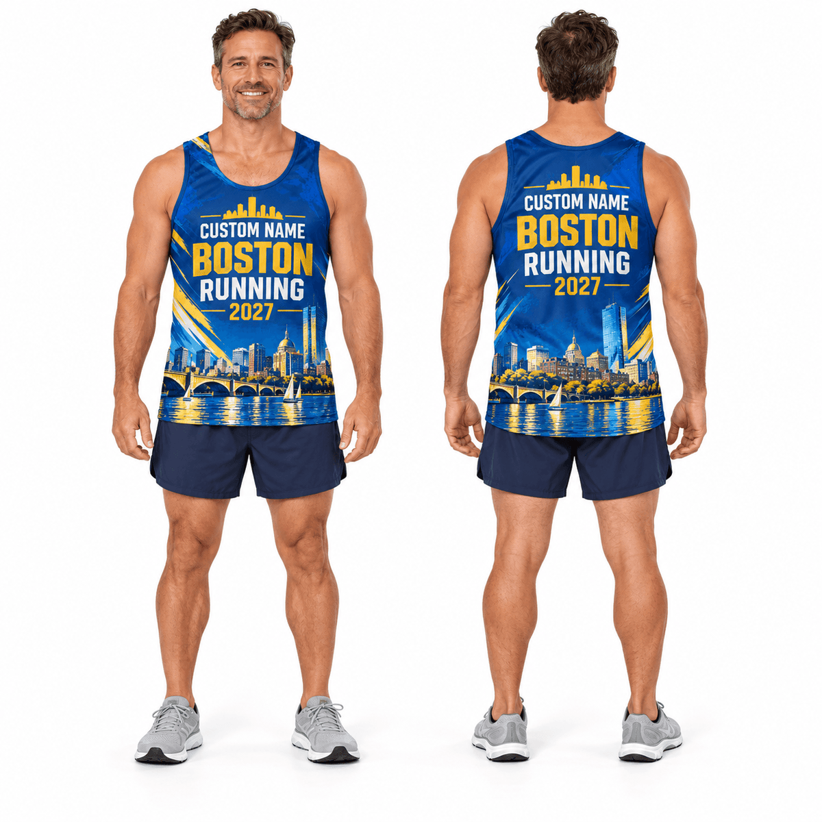 Custom Name Boston Race 2027 Running Singlet Unisex Marathon Tank Top