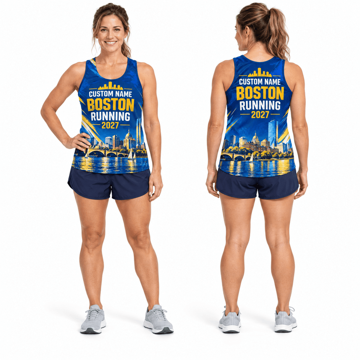 Custom Name Boston Race 2027 Running Singlet Unisex Marathon Tank Top