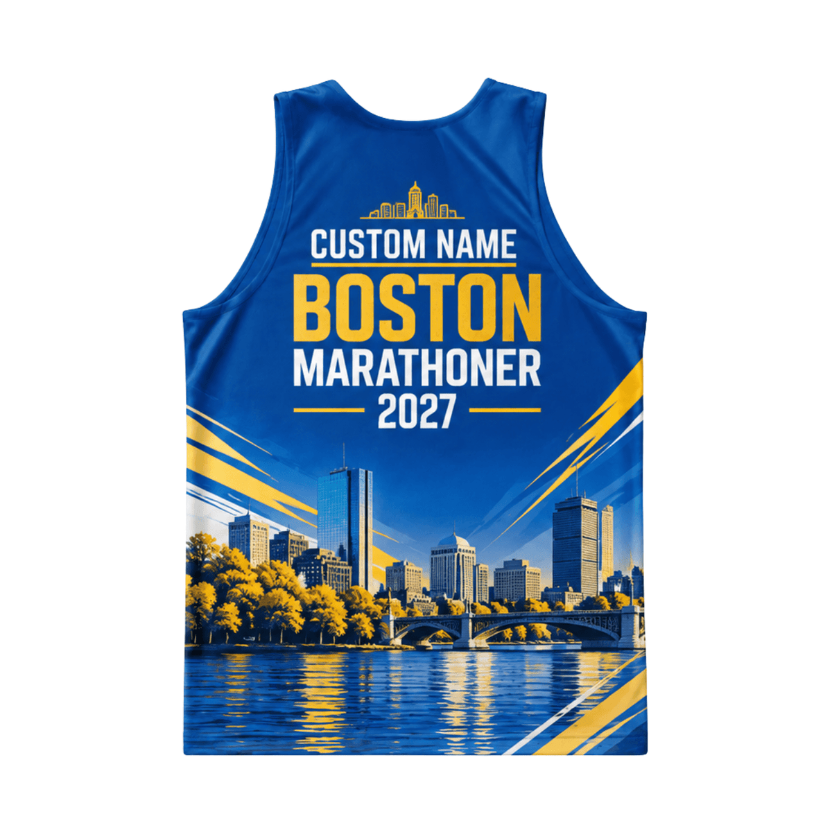 Custom Name Boston Run 2027 Running Singlet Unisex Marathon Tank Top