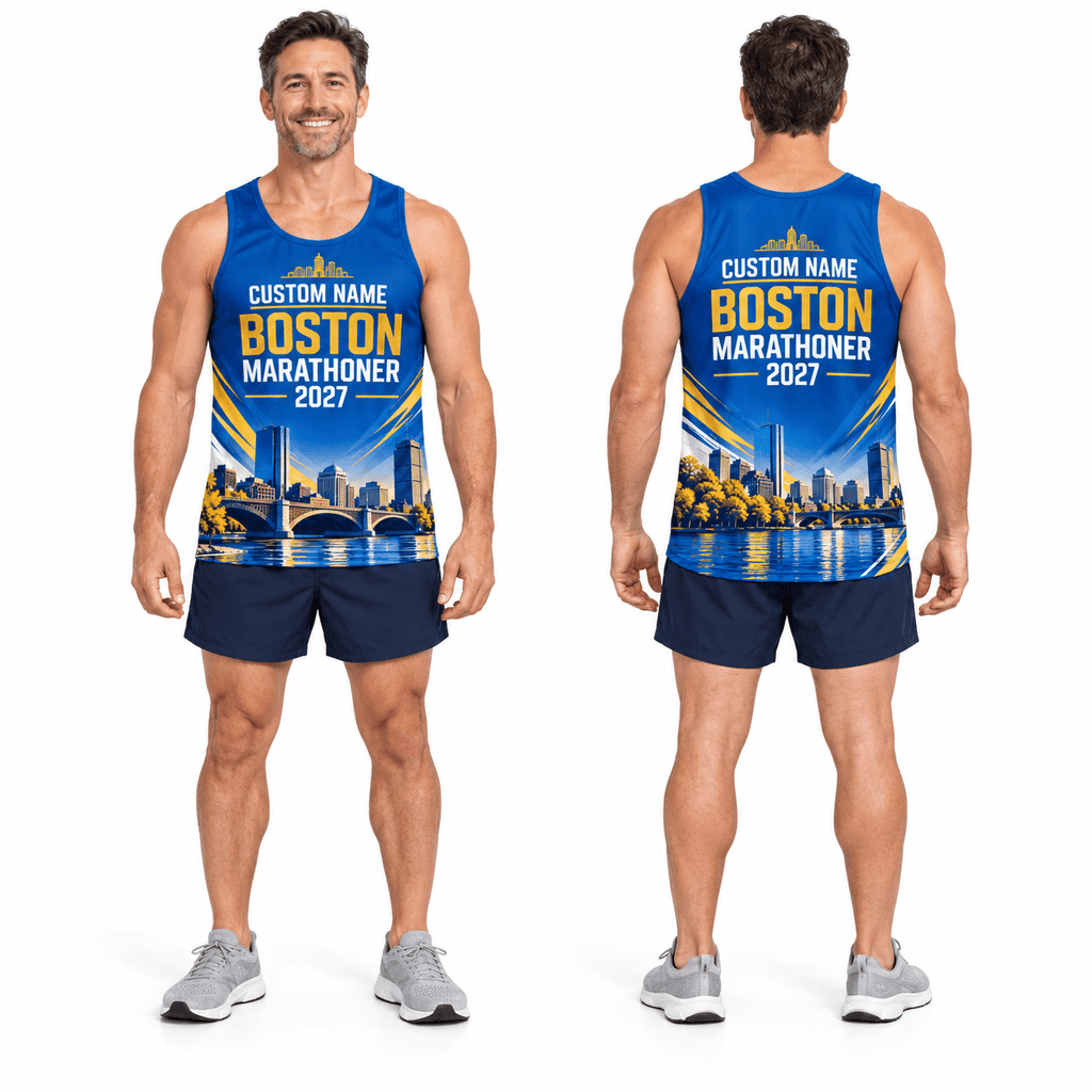 Custom Name Boston Run 2027 Running Singlet Unisex Marathon Tank Top