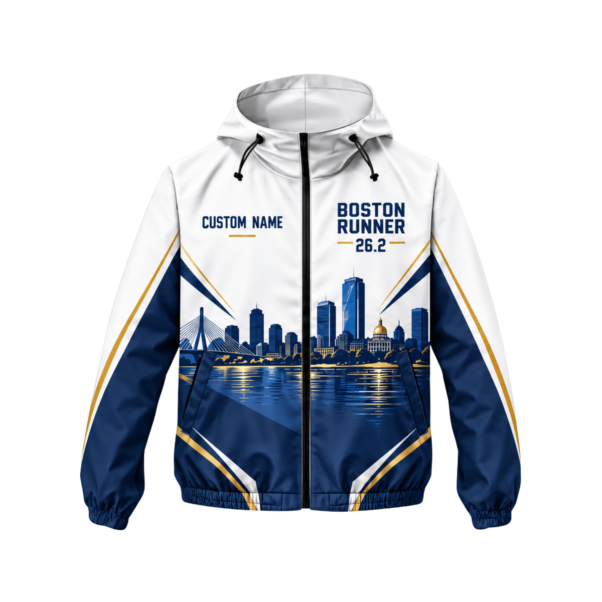 Custom Name Boston Runner 26.2 Running Windbreaker Jacket