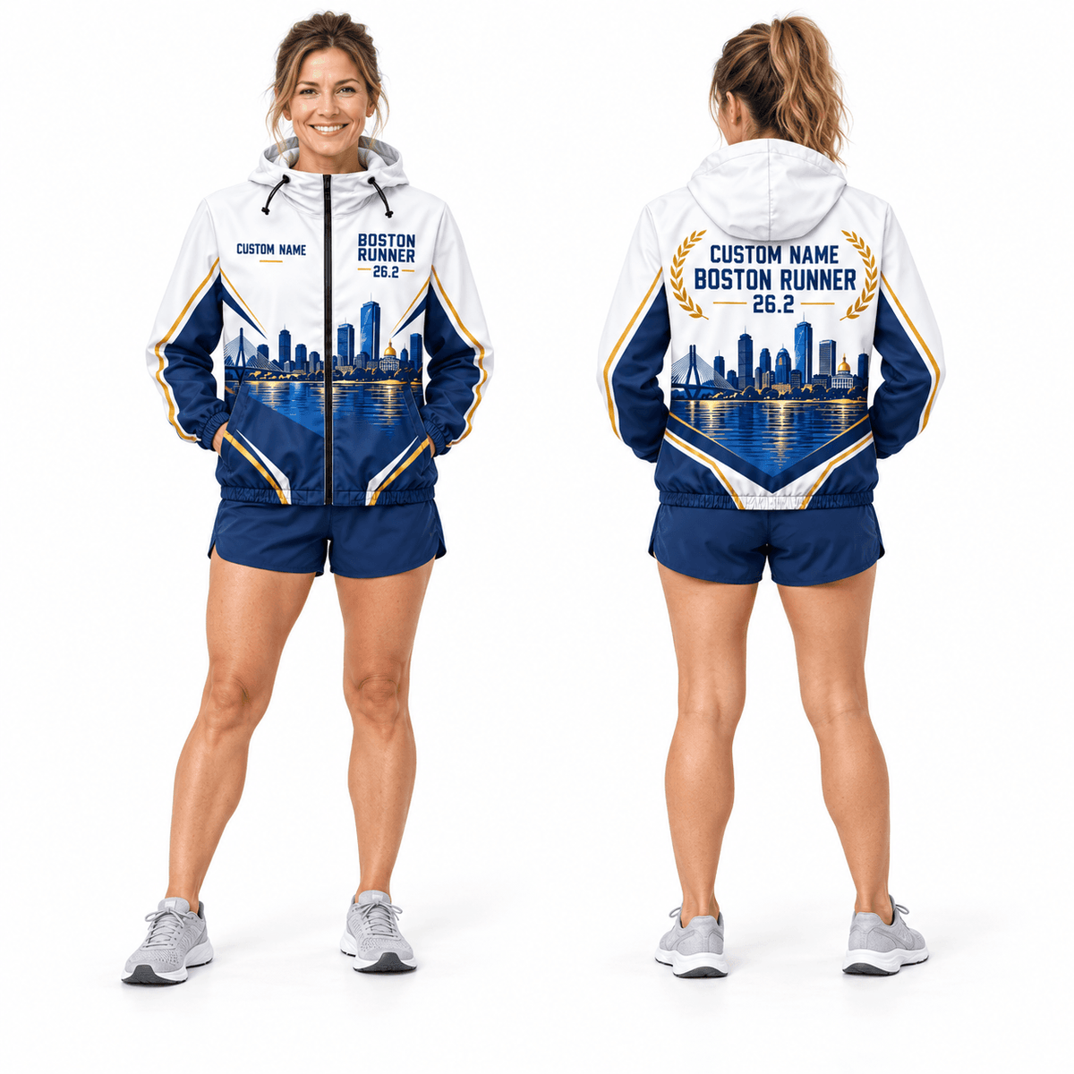 Custom Name Boston Runner 26.2 Running Windbreaker Jacket