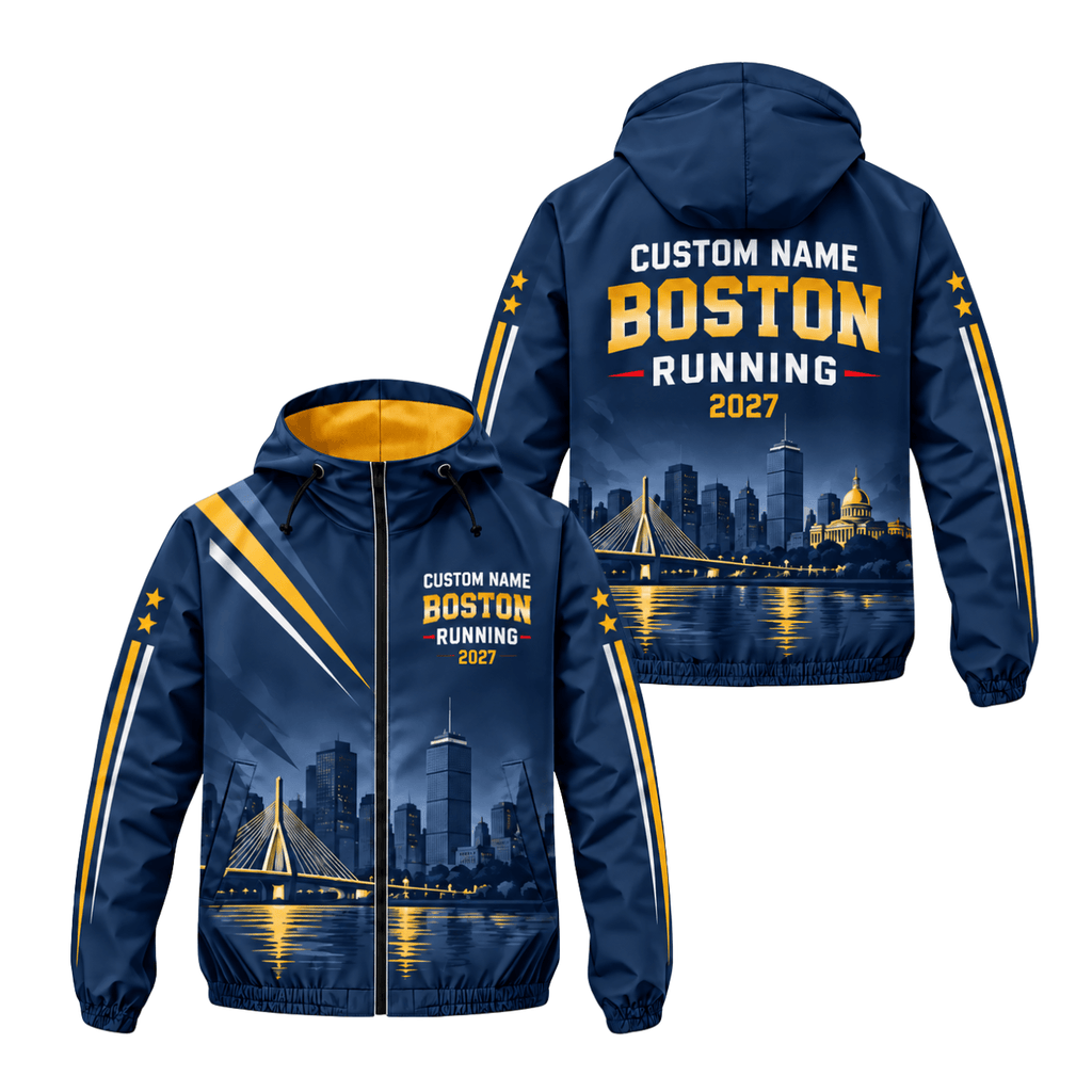 Custom Name Boston Running 2027 Running Windbreaker Jacket