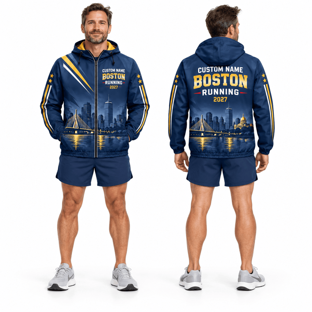 Custom Name Boston Running 2027 Running Windbreaker Jacket