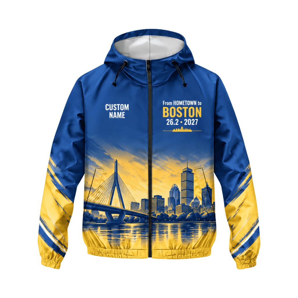 Custom Name Hometown to Boston 2027 Running Windbreaker Jacket