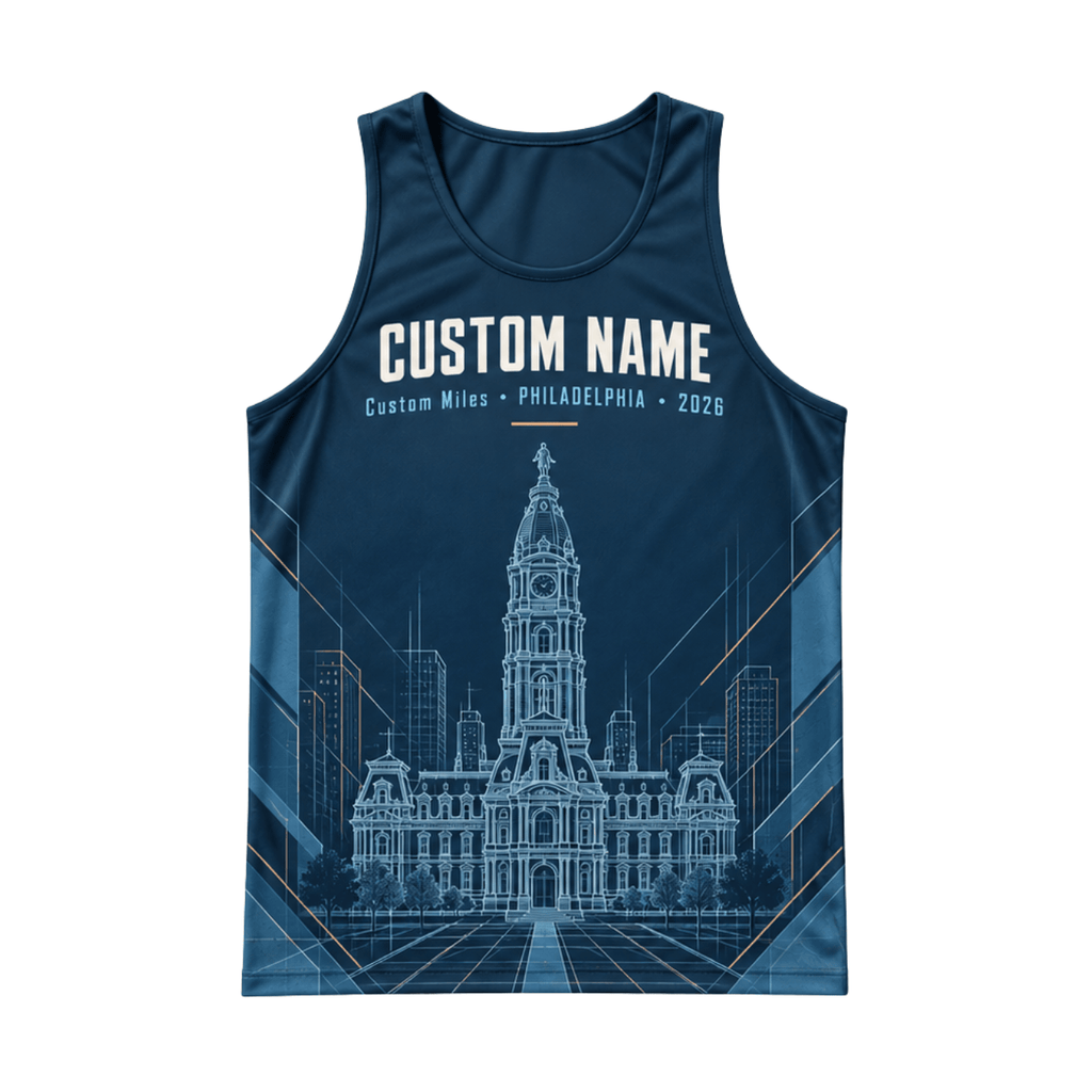 Custom Name Philadelphia 2026 Running Singlet Unisex Marathon Tank Top