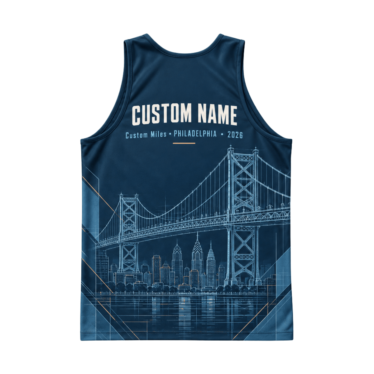 Custom Name Philadelphia 2026 Running Singlet Unisex Marathon Tank Top