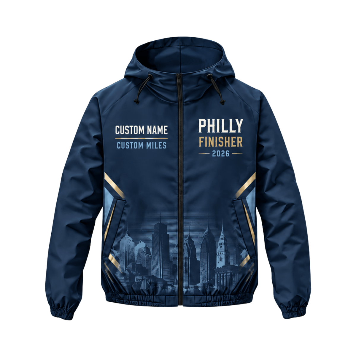 Custom Name Philadelphia Bell Finisher 2026 Running Windbreaker Jacket
