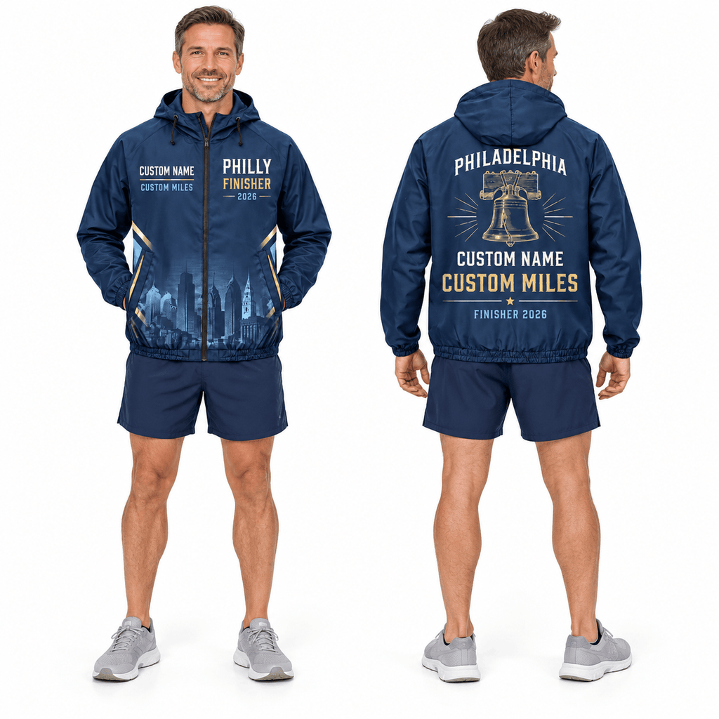 Custom Name Philadelphia Bell Finisher 2026 Running Windbreaker Jacket