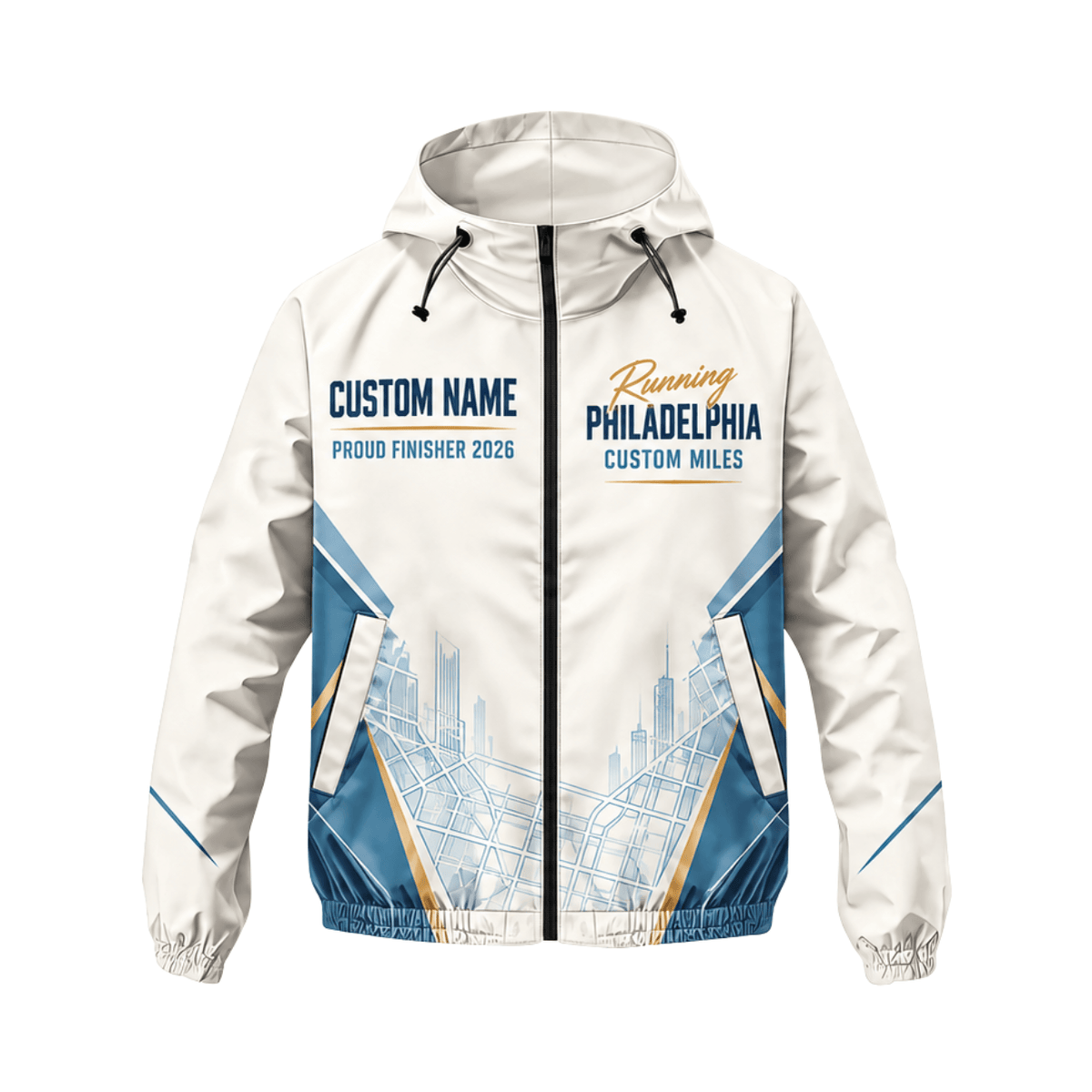 Custom Name Philadelphia Finisher 2026 Running Windbreaker Jacket