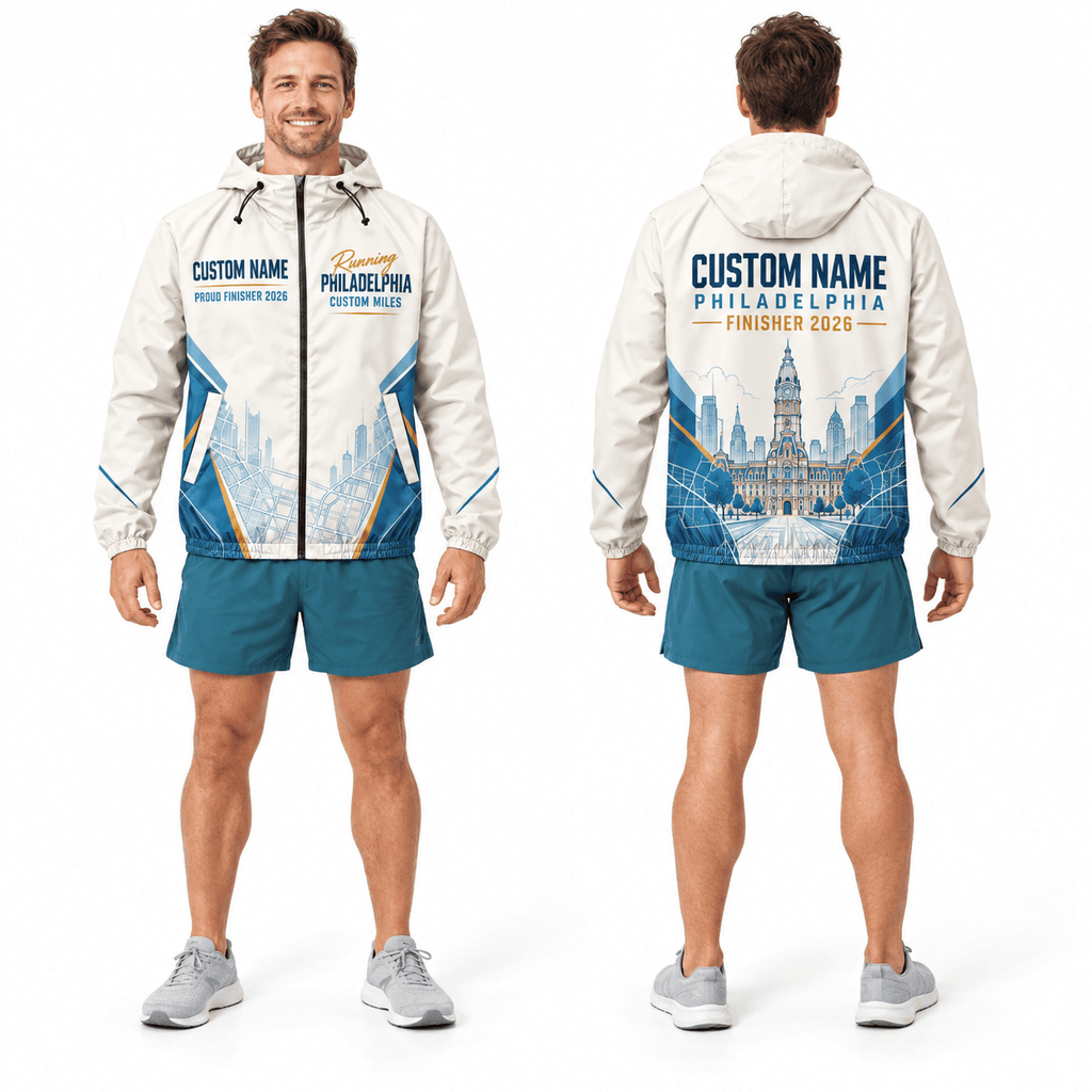 Custom Name Philadelphia Finisher 2026 Running Windbreaker Jacket