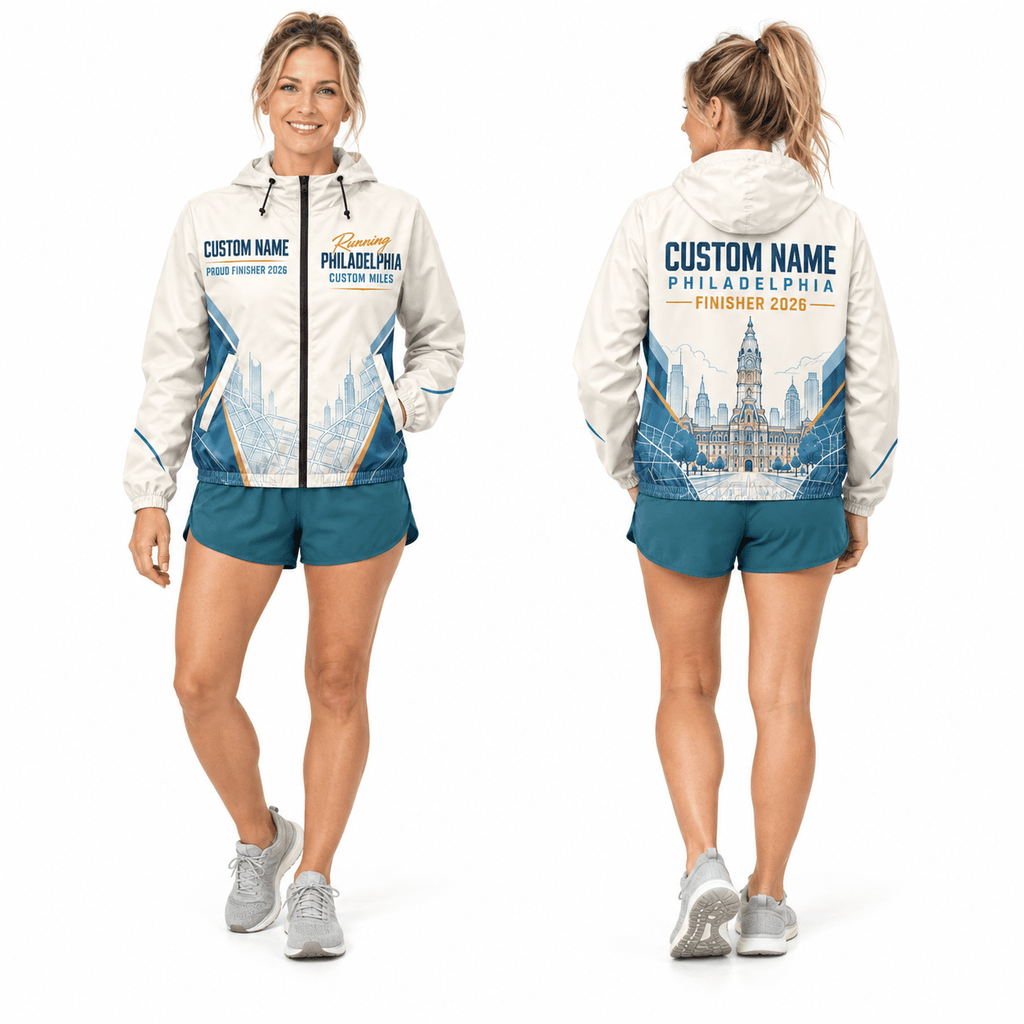 Custom Name Philadelphia Finisher 2026 Running Windbreaker Jacket